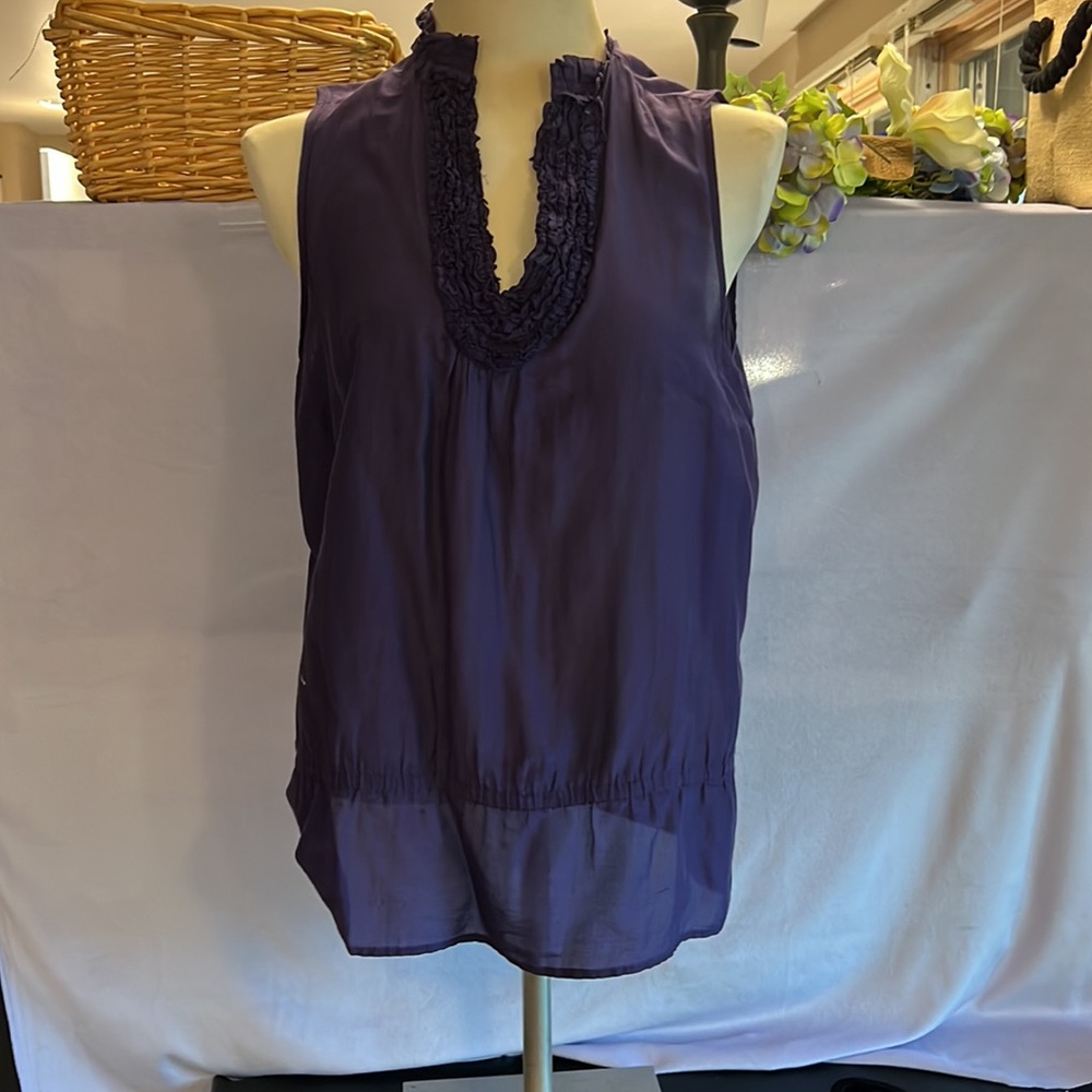 Alfani plum top sleeveless cotton silk size 14
